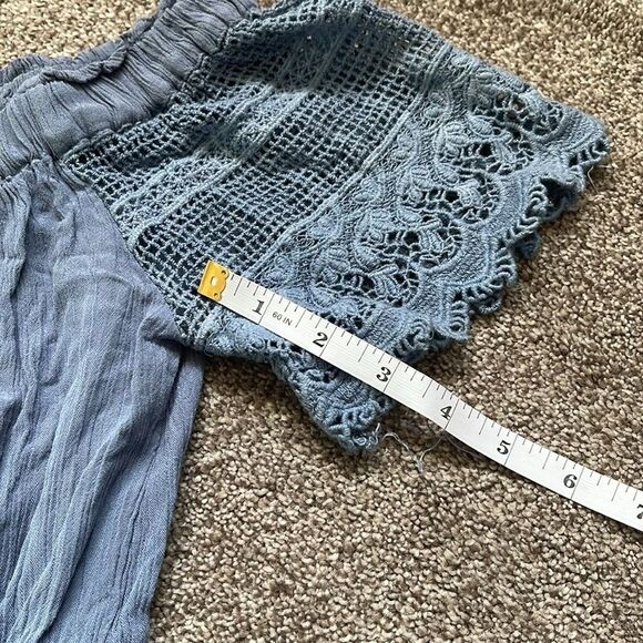 Hint Of Blush Navy Blue Off Shoulder Romper Size S - Picture 10 of 11